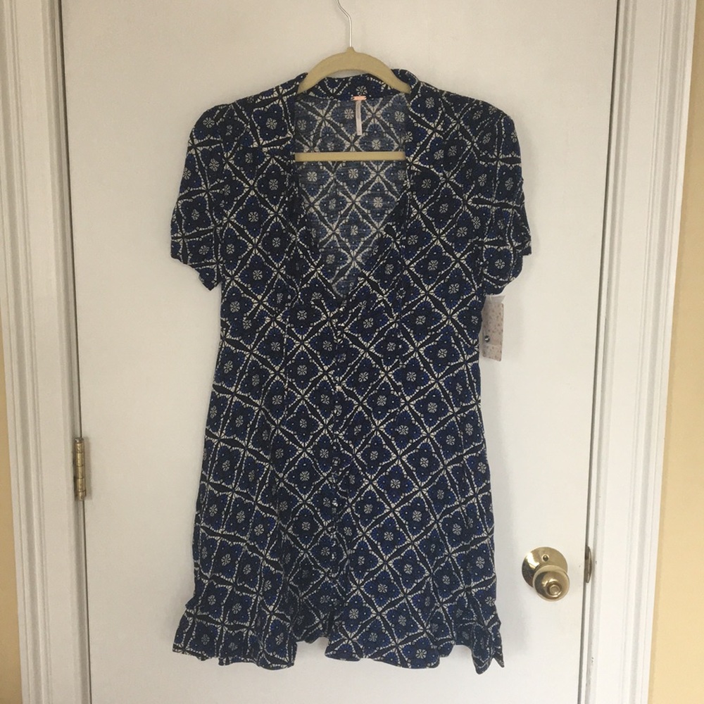 Blue patterned summer dress